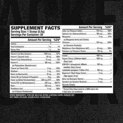 Polvo multivitamínico Vita XT para hombres activos y saludables.