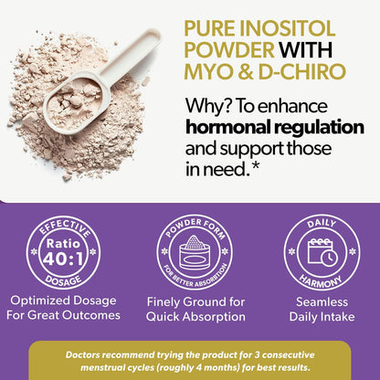 Polvo Myo y D-Chiro Inositol para salud ovárica
