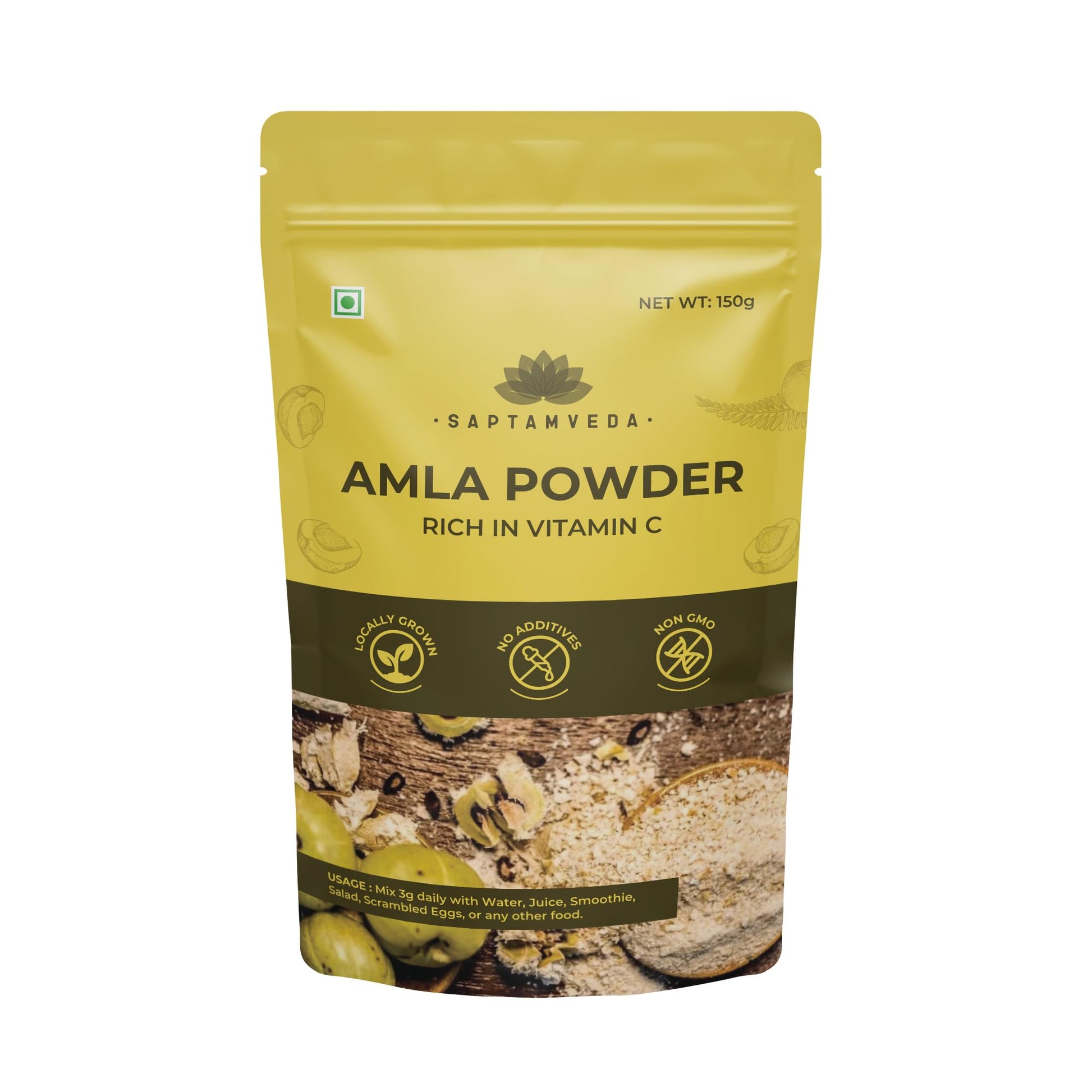 Polvo natural amla SAPTAMVEDA envase