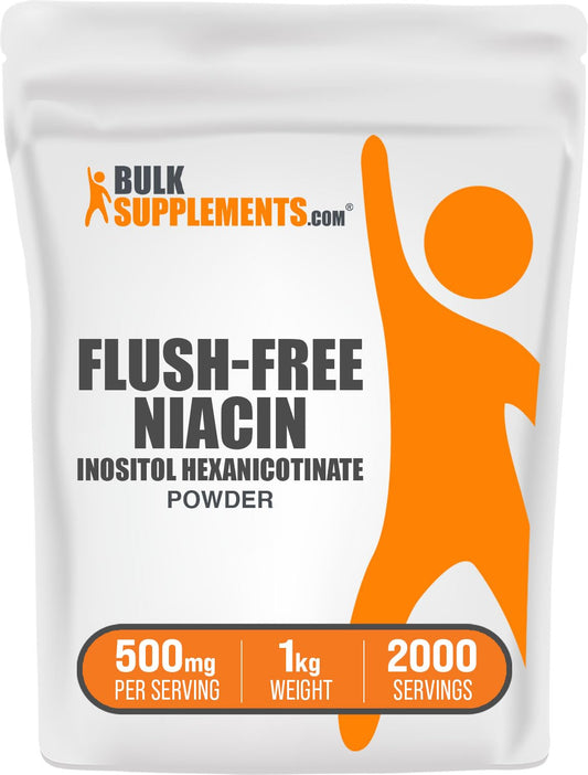 Polvo niacina sin rubor BulkSupplements frasco 1kg