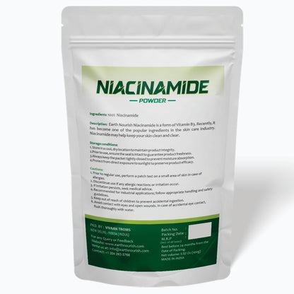 Detallado polvo niacinamida Earth Nourish para sérums cremas y lociones