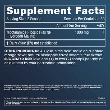 Polvo nicotinamide 144 gramos, fruta tropical