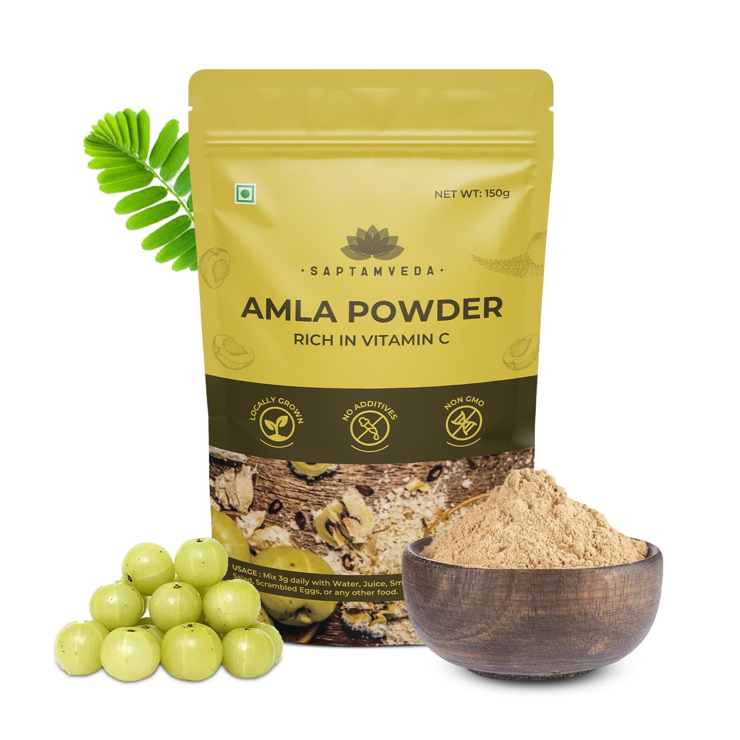 Polvo orgánico de amla SAPTAMVEDA 150 gramos