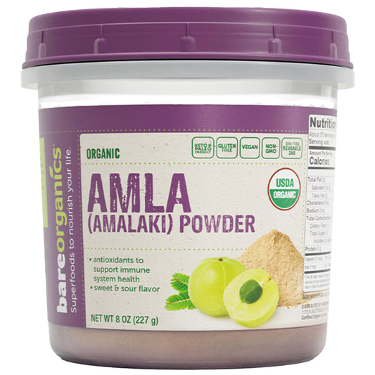 Polvo orgánico BareOrganics Amla 8 oz superalimento