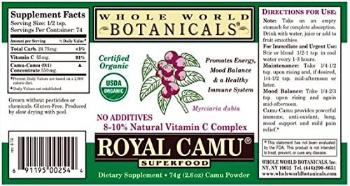 Polvo orgánico royal camu natural alta vitamina c