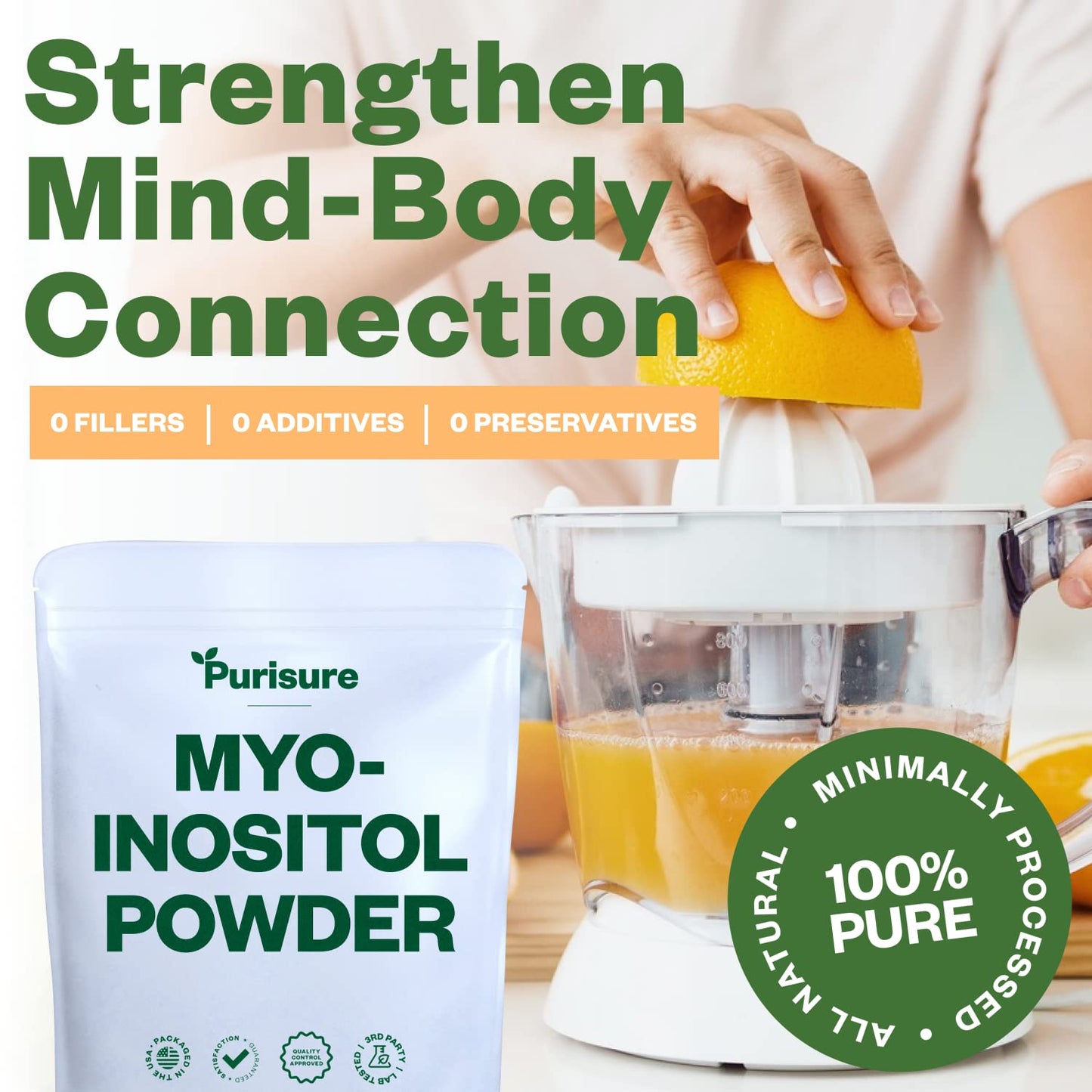 Polvo Purisure para bienestar y concentración mental