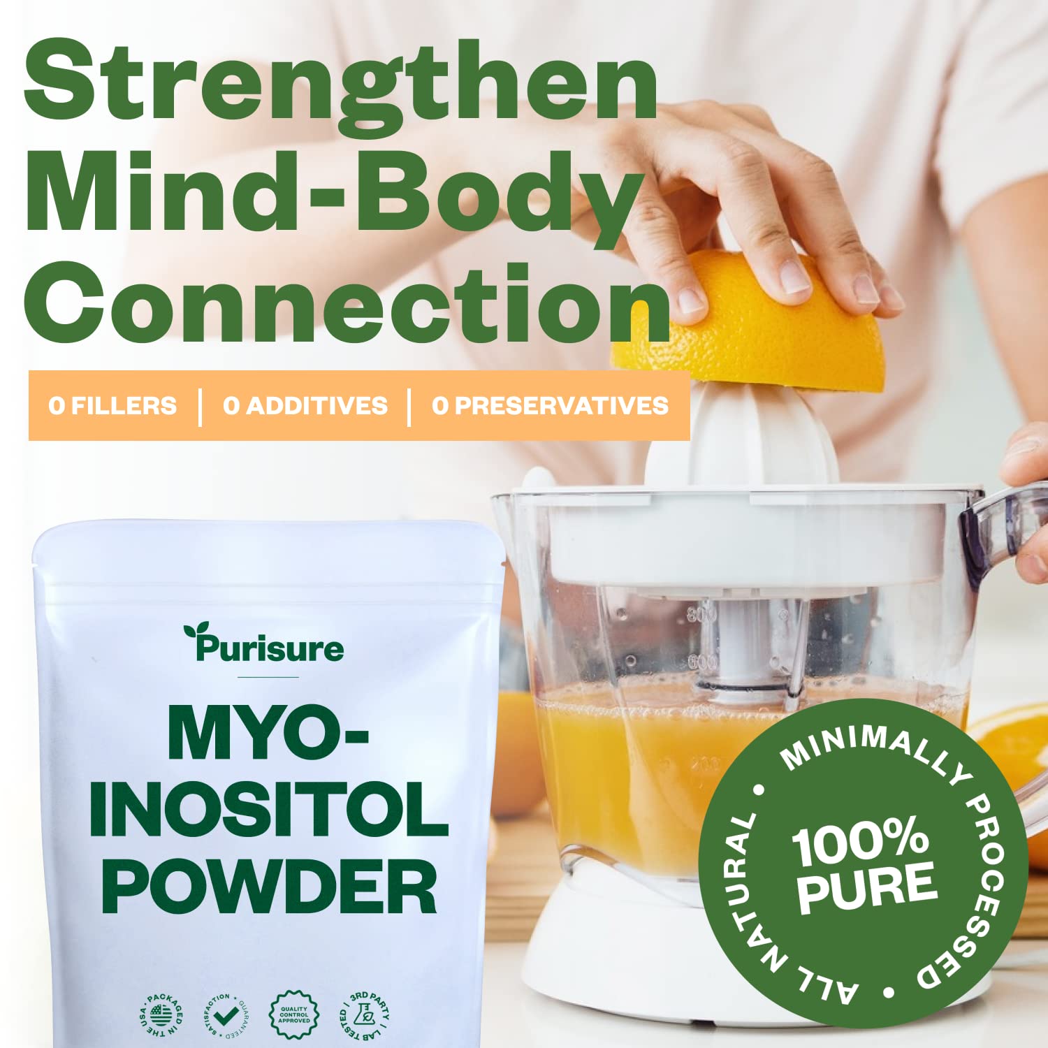 Polvo Purisure para bienestar y concentración mental