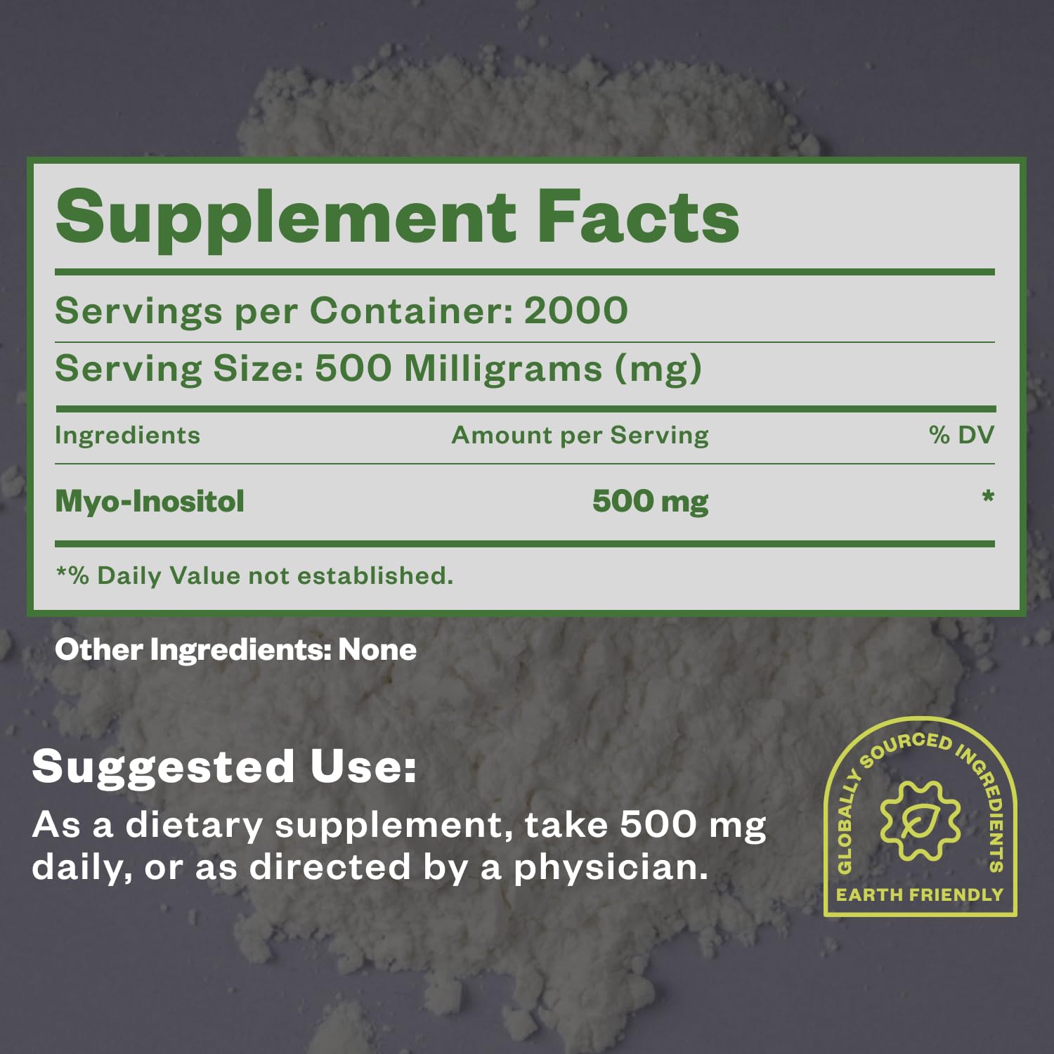 Polvo Purisure Myo-Inositol suplemento vegano 1 kg