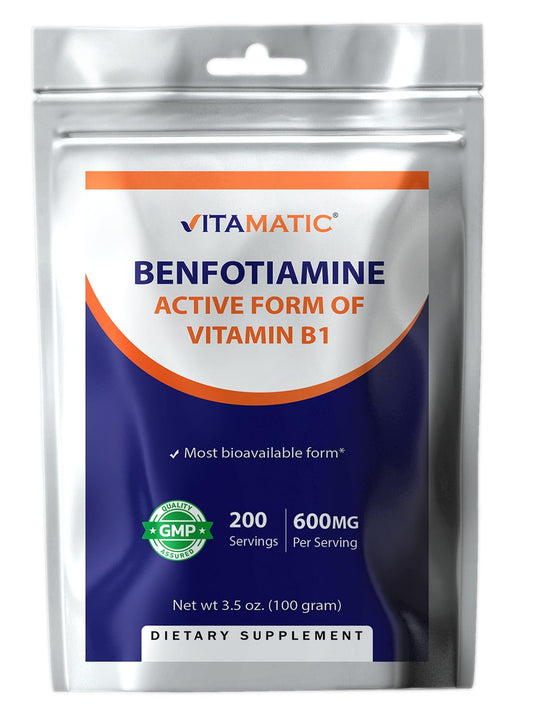 Polvo puro de benfotiamina Vitamatic 600 mg 100g