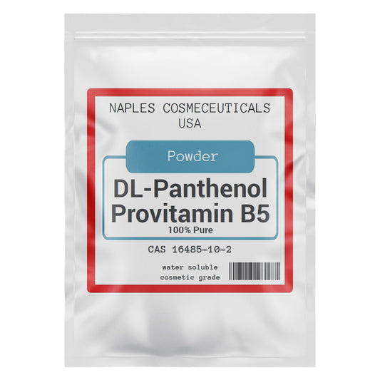 Polvo puro DL-pantenol en envase de Naples Cosmeceuticals 4oz