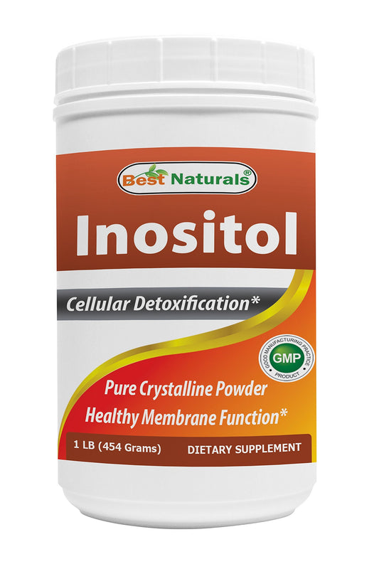 Polvo puro inositol Best Naturals 1 libra para salud hepática y celular