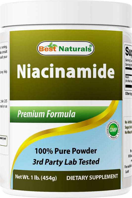 Polvo puro niacinamida vitamine B3 Best Naturals 1 libra