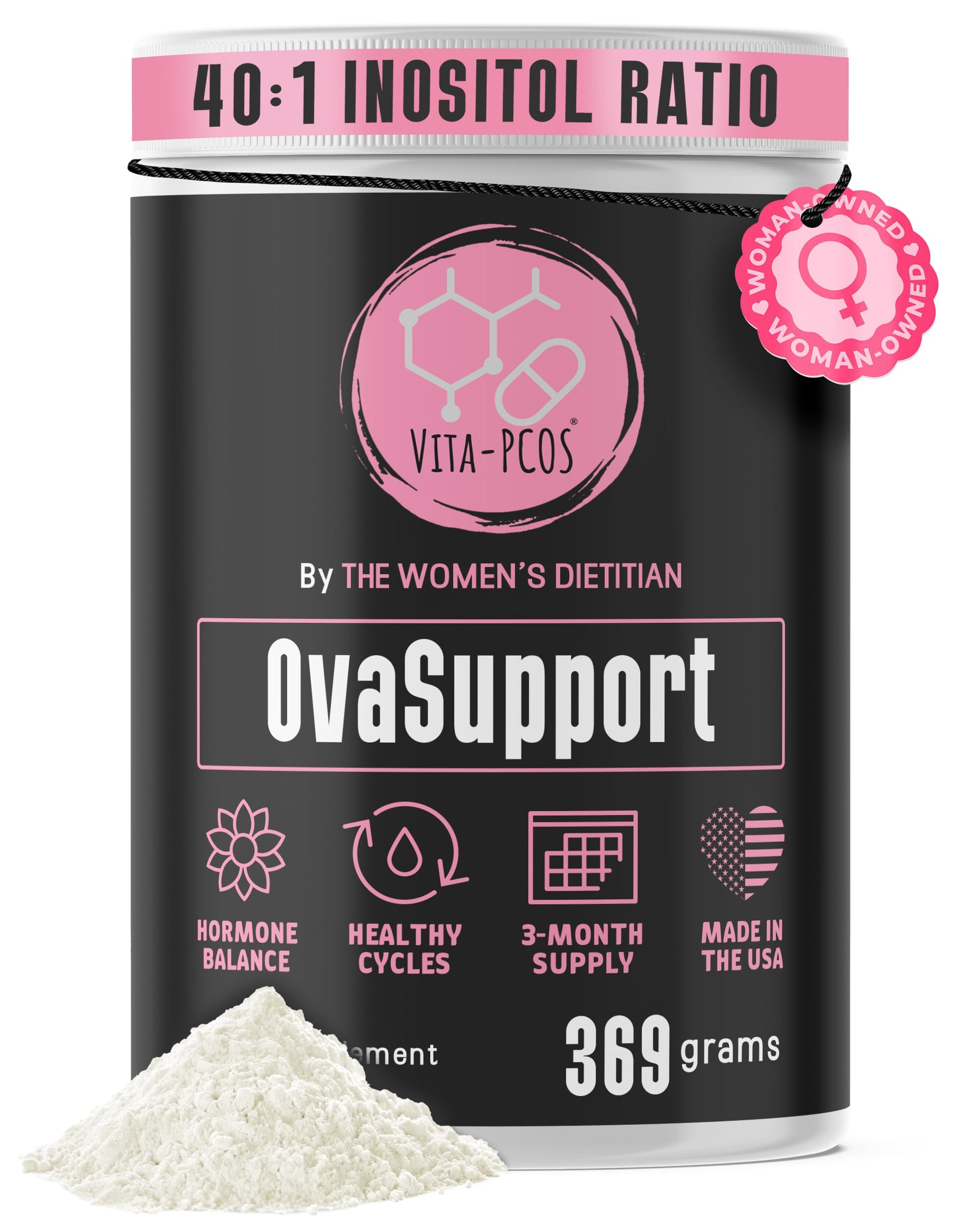 Polvo VITA-PCOS OvaSupport con mio y d-chiro inositol para mujeres