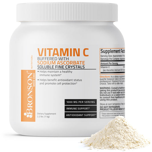 Polvo vitamina C bufferada Bronson 1 kilogramo envase