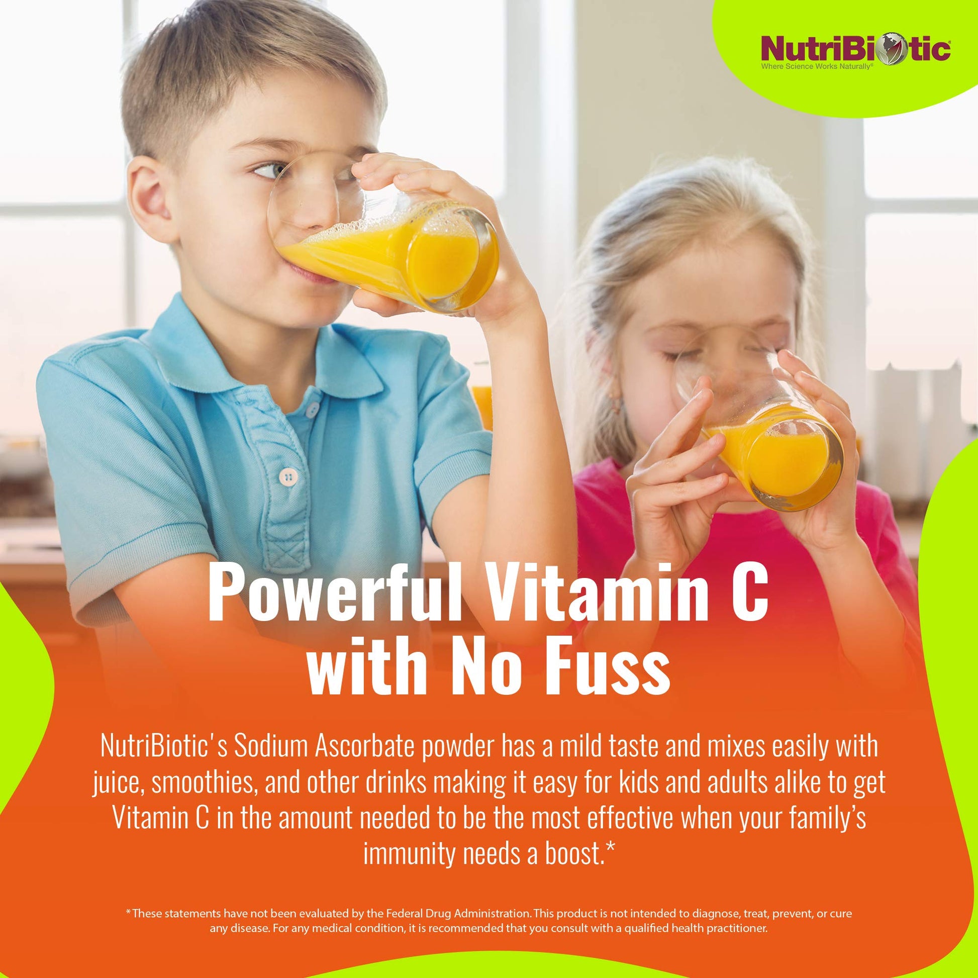 Polvo vitamina c buffered fresco NutriBiotic para mezcla