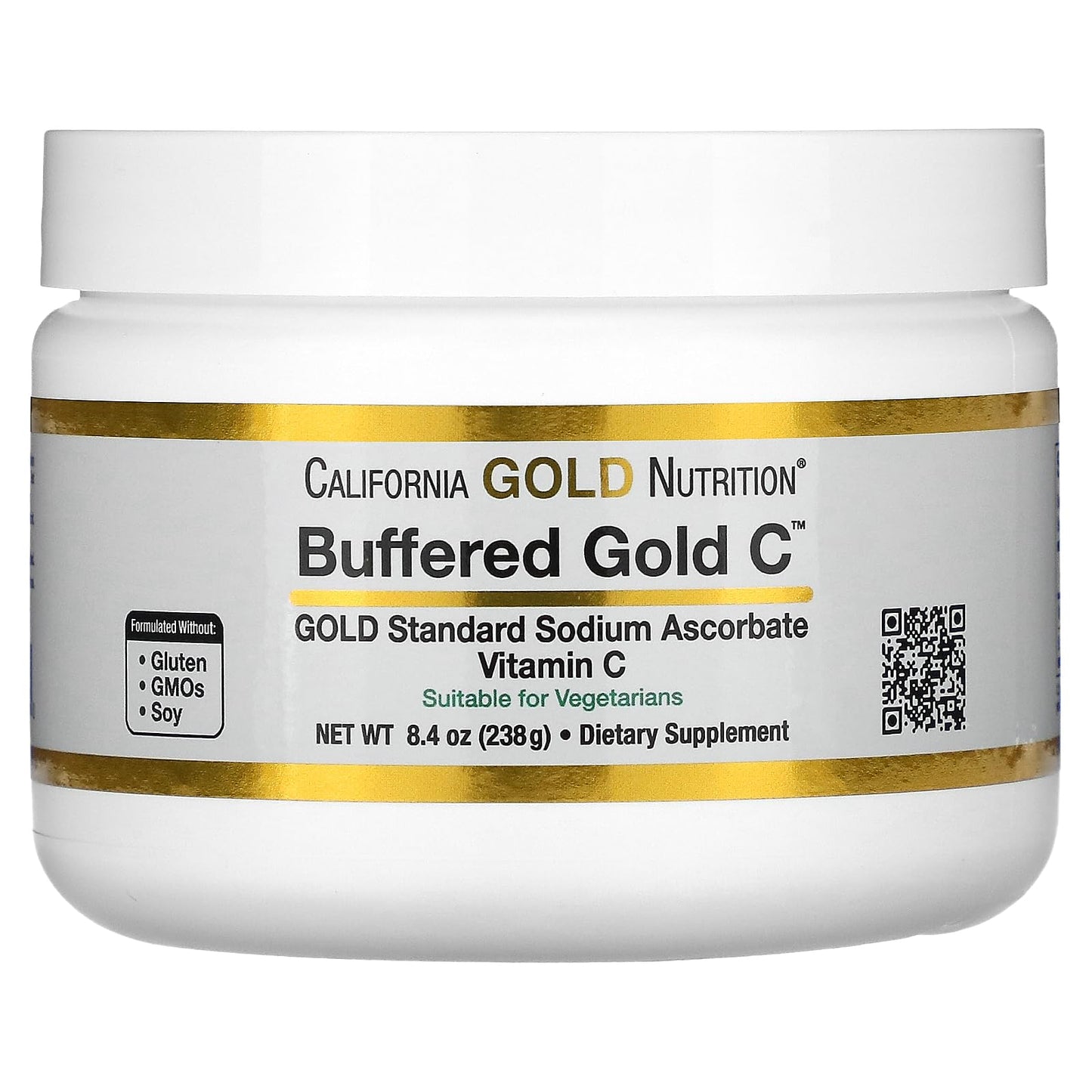 Polvo vitamina c bufferizada California Gold Nutrition envase frontal