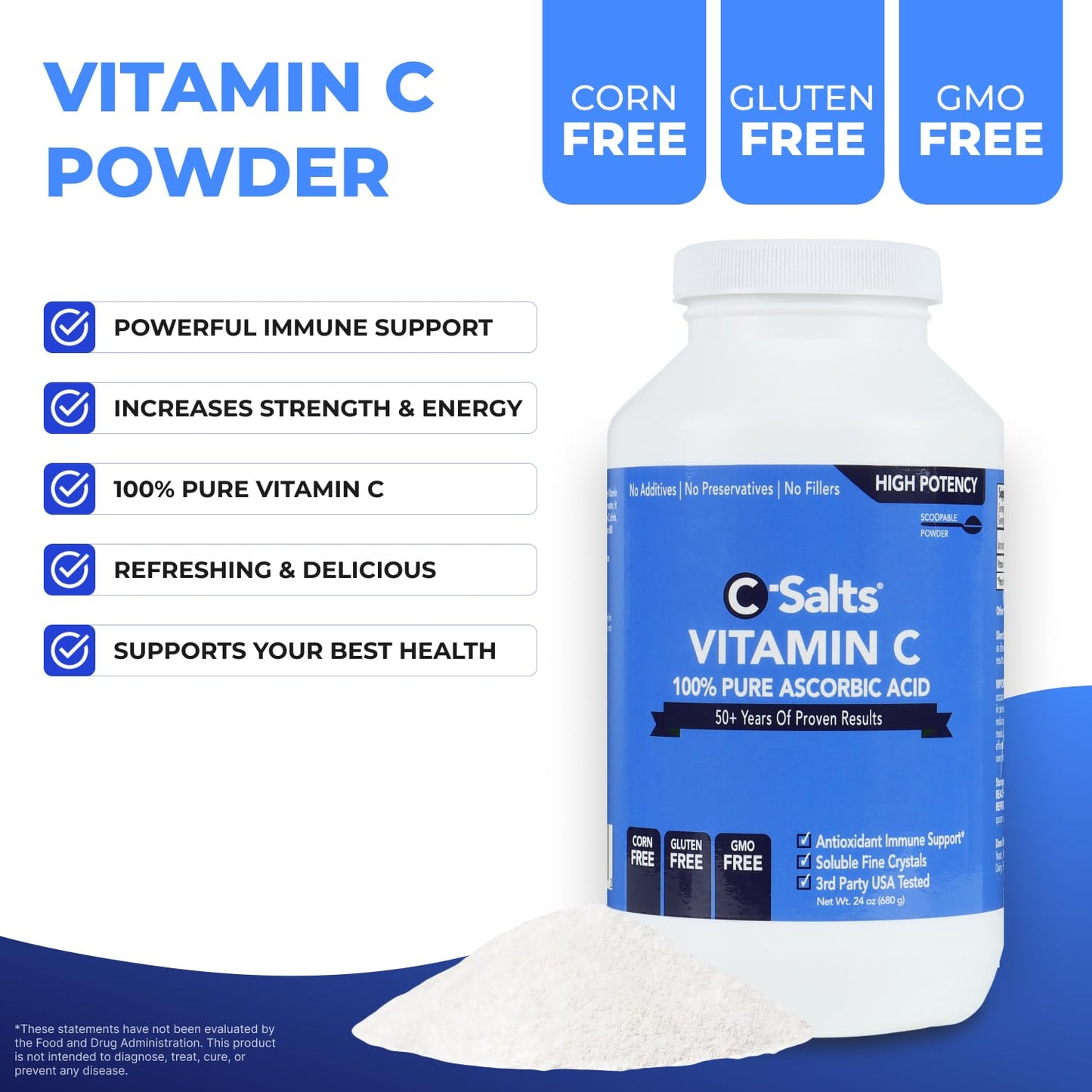 Polvo de vitamina C C-Salts orgánico y puro