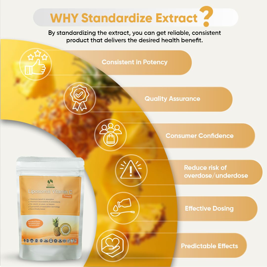 Polvo vitamina c liposomal Bionutricia con extracto natural de piña antioxidante