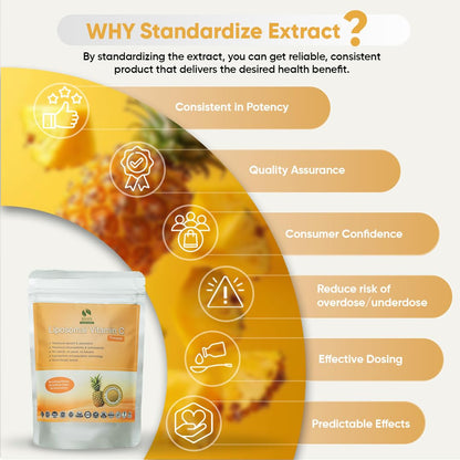 Polvo vitamina c liposomal Bionutricia con extracto natural de piña antioxidante
