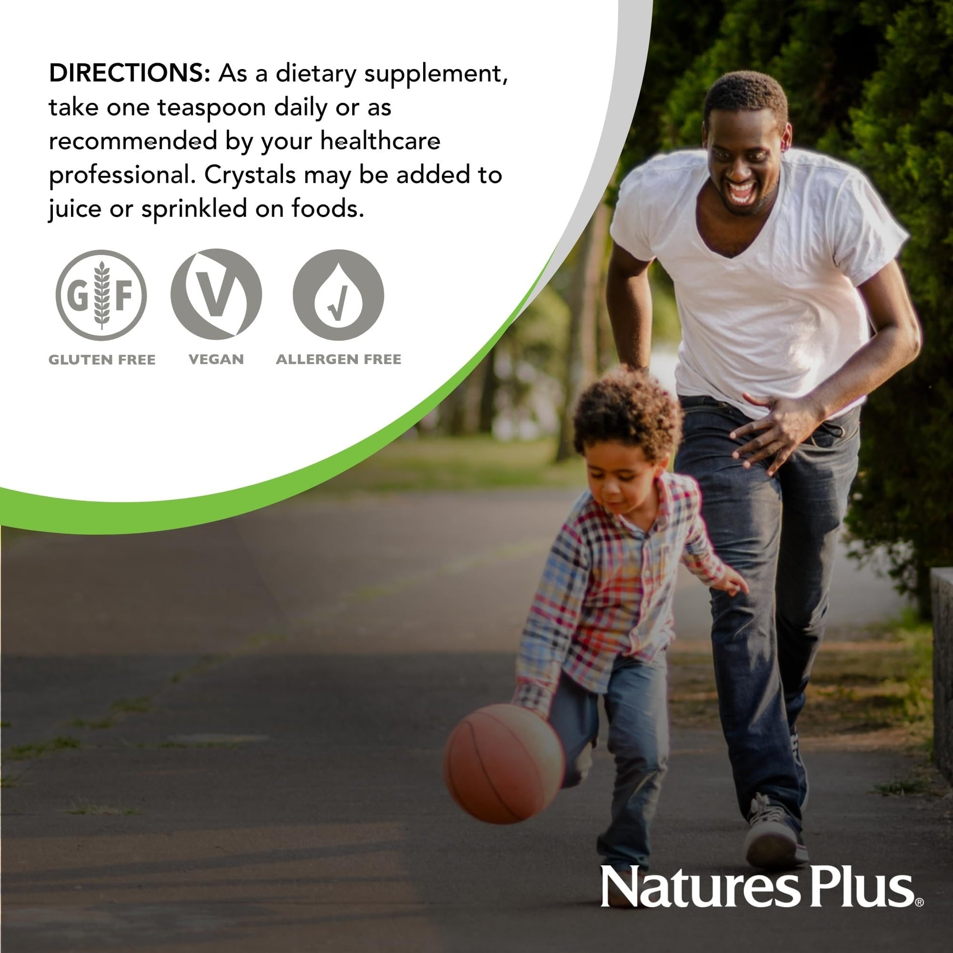 Polvo vitamina c microcristales NaturesPlus detalle etiqueta