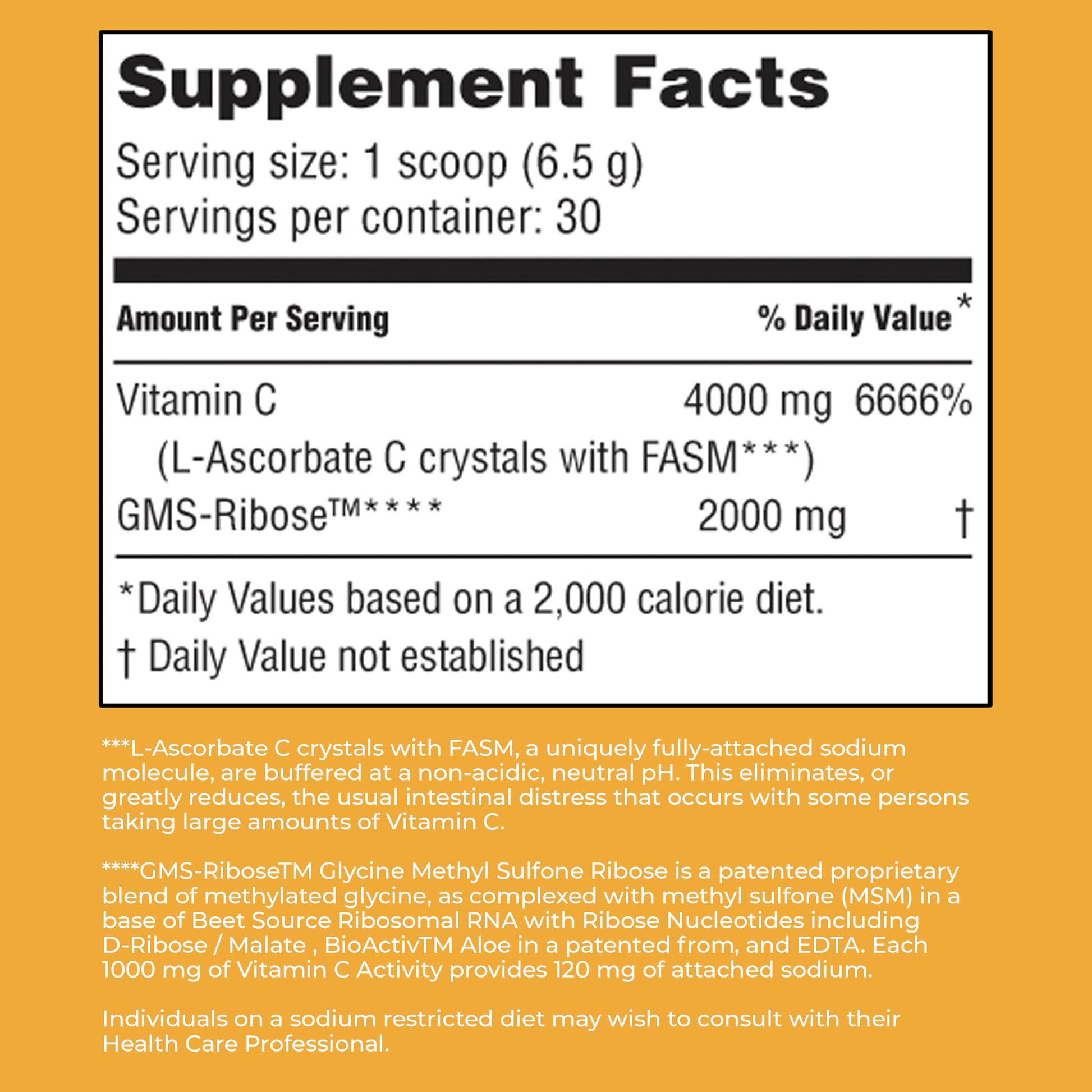 Polvo vitamina c natural sin irritación American Nutriceuticals