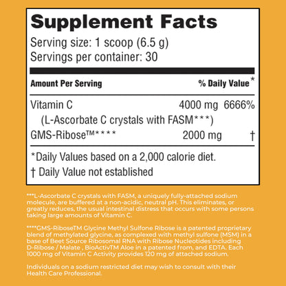 Polvo vitamina c natural sin irritación American Nutriceuticals