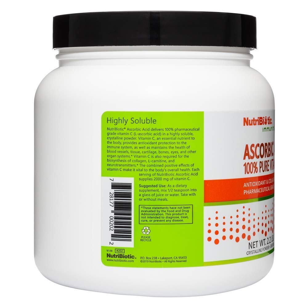 Polvo vitamina C NutriBiotic para sistema inmunológico