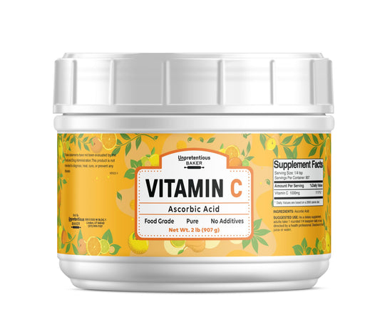 Polvo de vitamina C Unpretentious en bote resellable 2 lb