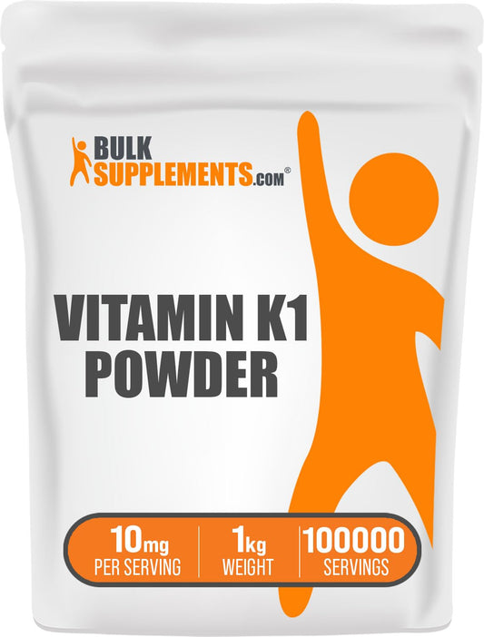 Polvo Vitamina K1 BulkSupplements presentación 1 kilogramo calidad pura