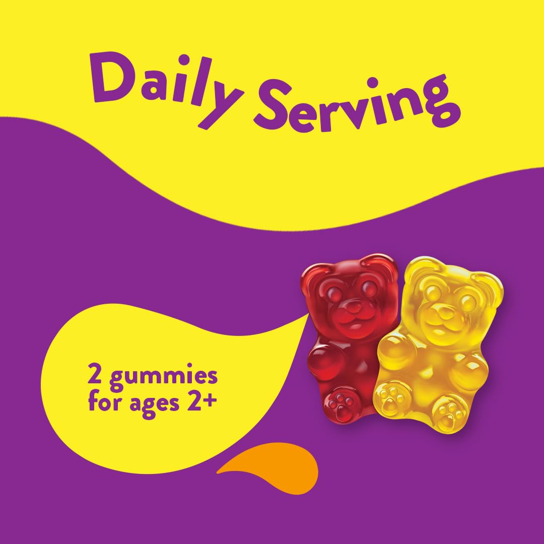 Porción diaria y fibra en gomitas multivitamínicas niños