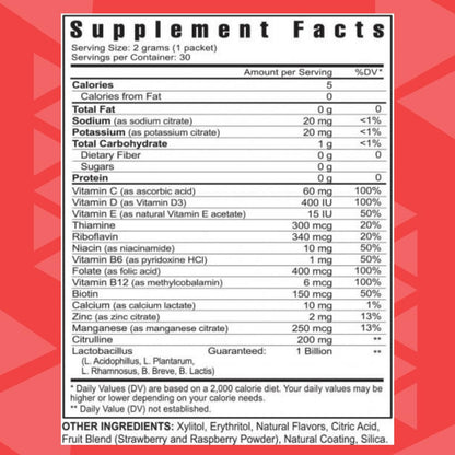 Porciones de polvo multivitamínico Kidsprinklz