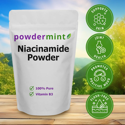 powdermint polvo niacinamida vitamina b3 envase frontal