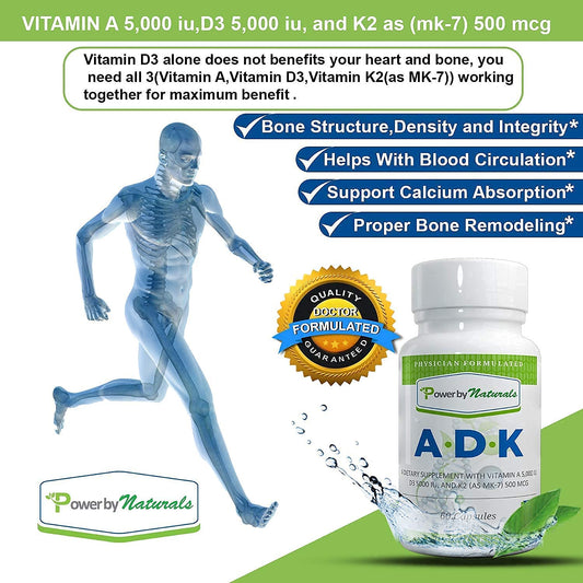 Etiqueta suplementaria Power By Naturals vitamina ADK