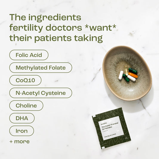 Suplemento Power Prenatal birdandbe frasco con cápsulas