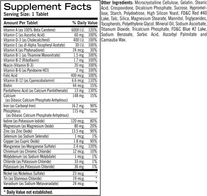 Precauciones de uso de las tabletas multivitamínicas Geritol.