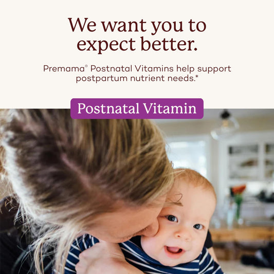 Premama vitaminas postnatales mostrando los ingredientes