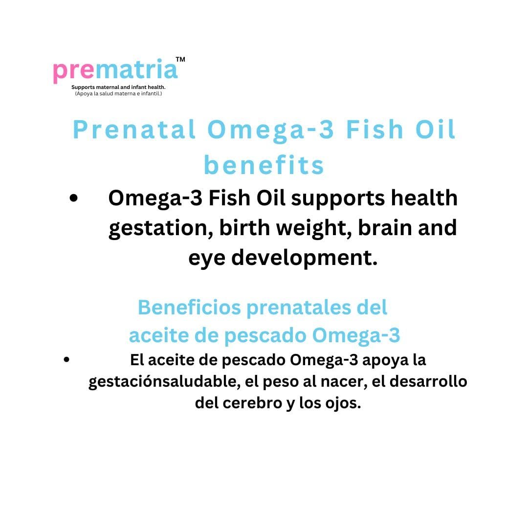 Frasco de Prematria prenatal con ácido fólico y Omega-3