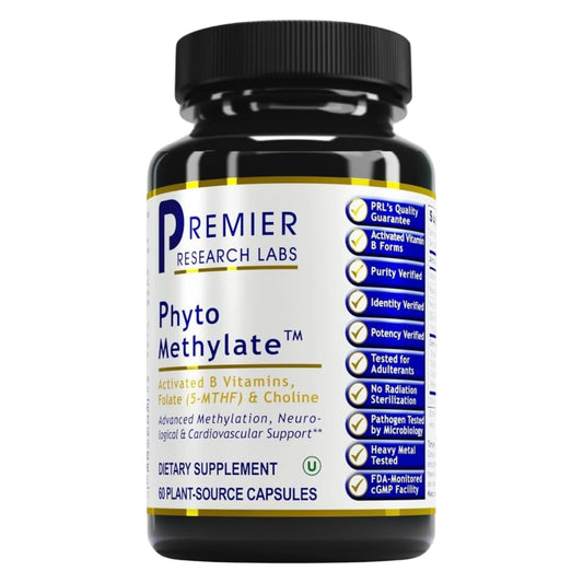 Premier Research Labs Phyto Methylate suplemento vitaminas B metilación detox