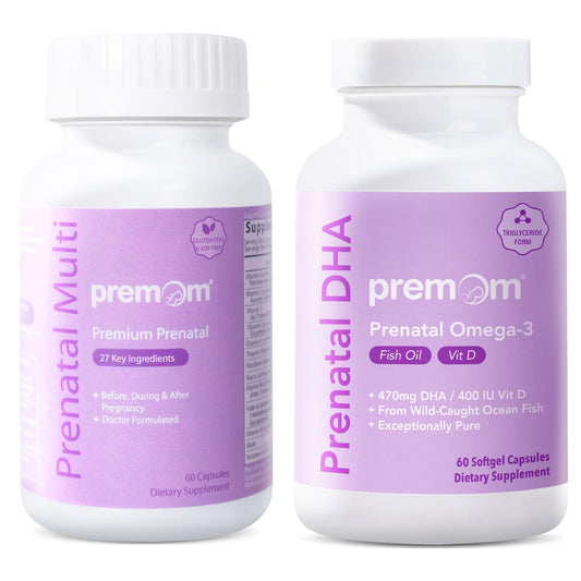 Premom multivitaminas prenatal botella aceite pescado DHA