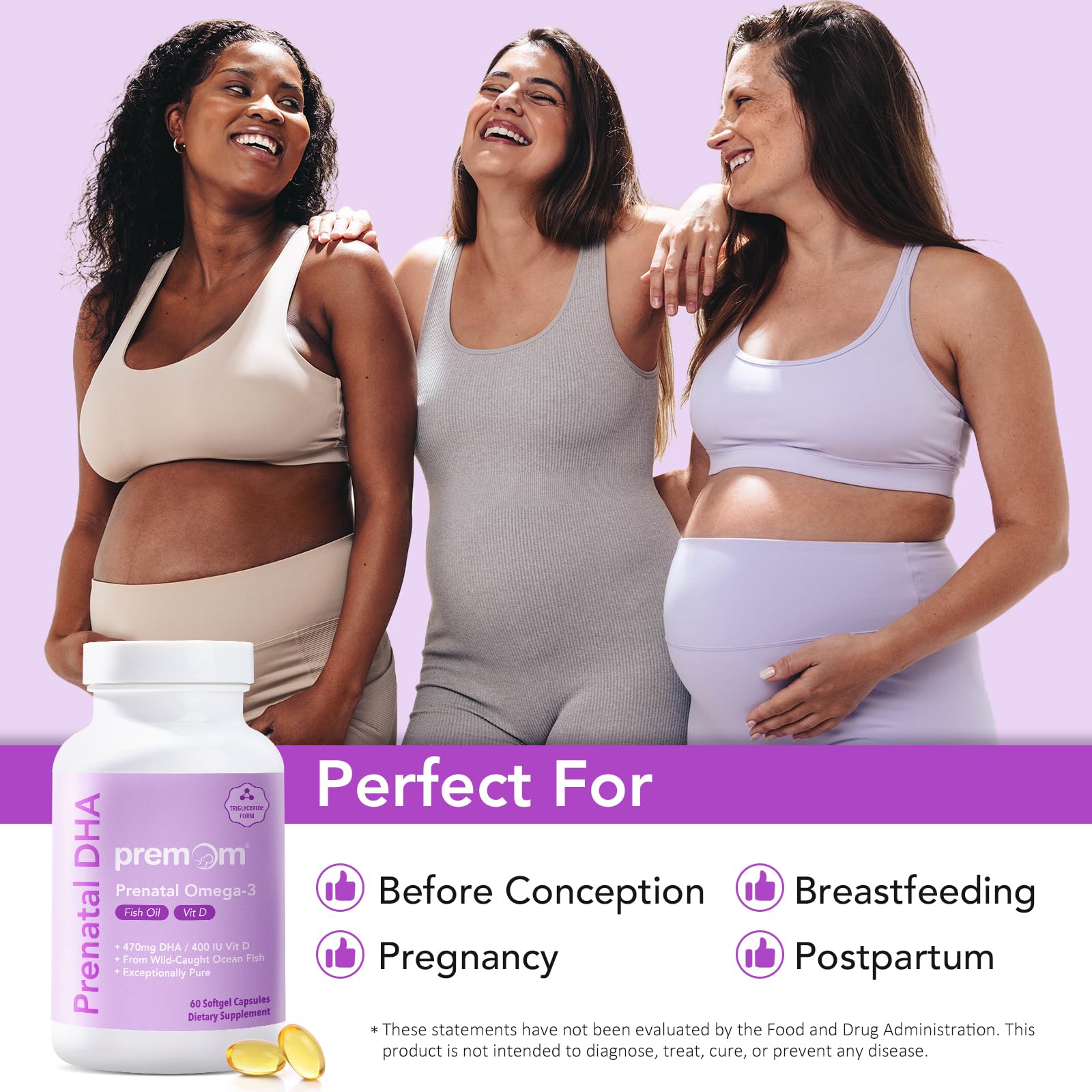Premom multivitamínico prenatal con DHA y probióticos naturales