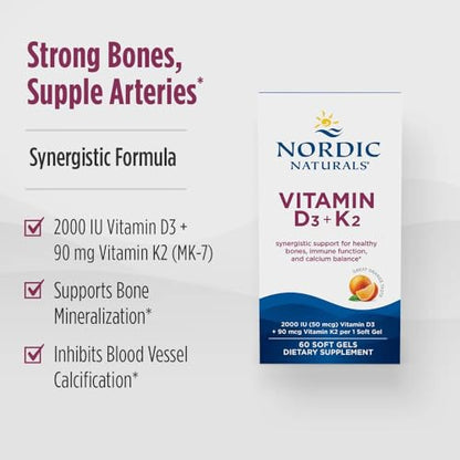 Presentación capsulas Nordic Naturals vitamina d3 k2 naranja