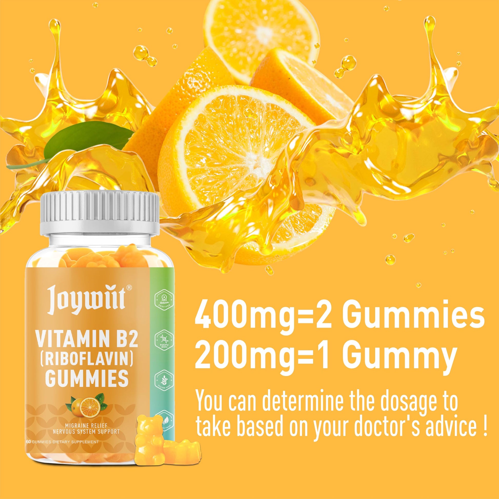 Presentación de gomitas Joywiit vitamina b2 para niños y adultos