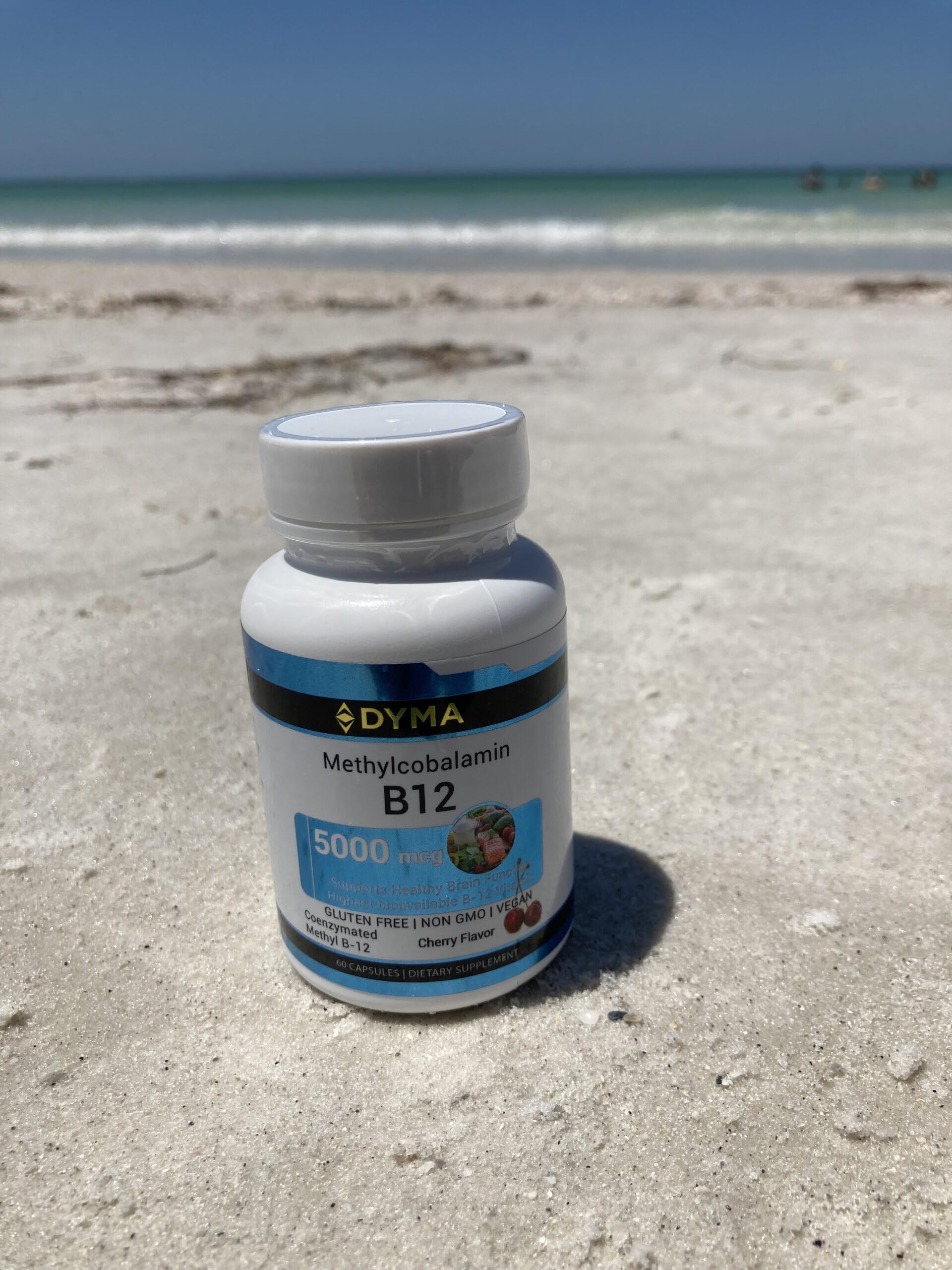 Presentación lateral DYMA Metil B-12 coenzimado suplemento 5000mcg