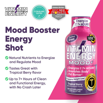 Presentación multipack de Vitamin Energy Mood con cuatro botellas