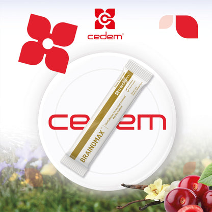 Presentación sobres polvo CEDEM Brainomax cherry