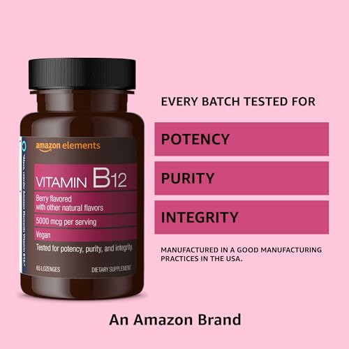 Presentación vial pastillas vitamina B12 Amazon Elements