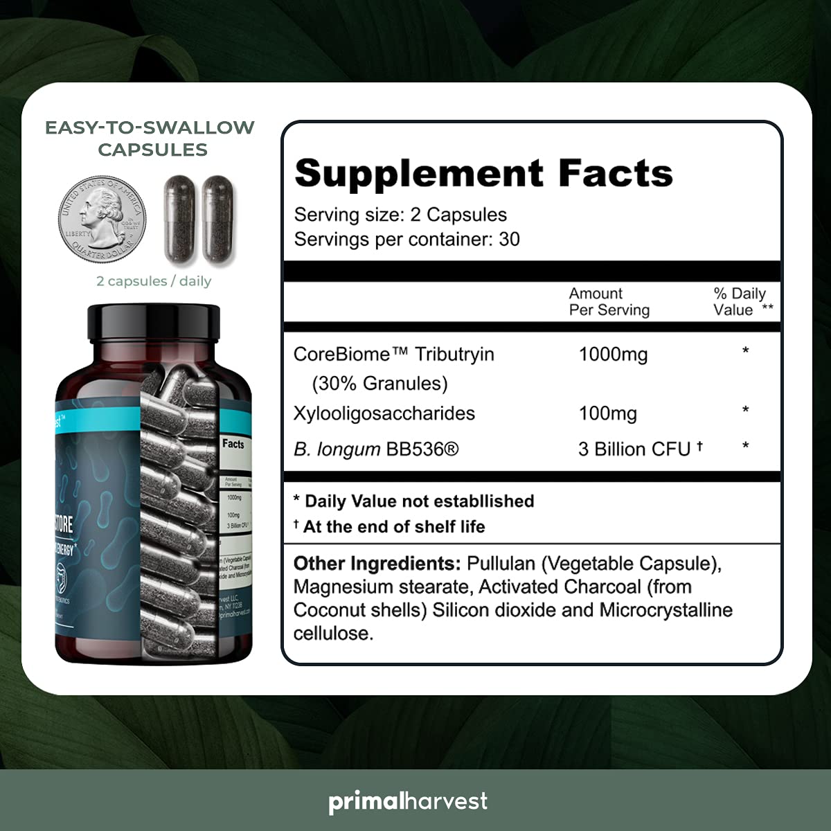 Ingredientes de Primal Harvest Restablecimiento Intestinal