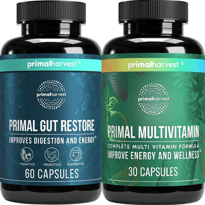 Botellas Primal Harvest Restablecimiento Intestinal y Multivitamínico