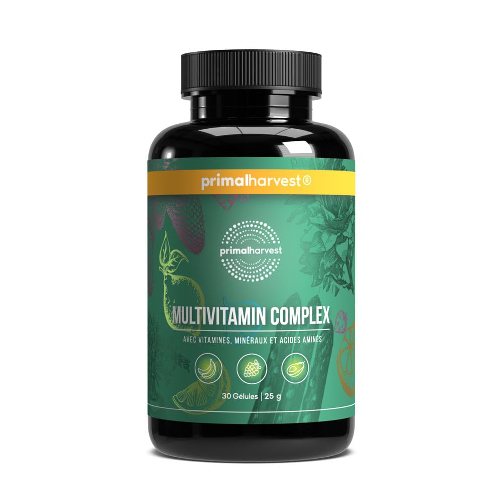 Botella de Primal Multivitamin para energía y bienestar.