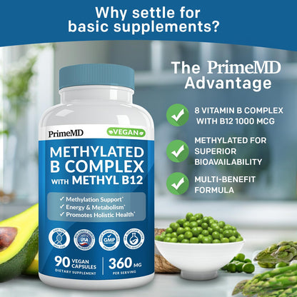 PrimeMD etiqueta suplemento complejo B metilado